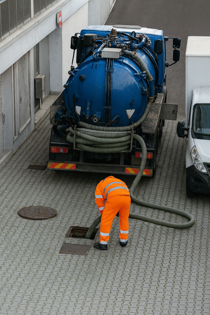 Fontanero con camión cuba - Desatascos Barcelona